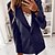 cheap Blazers-Women&#039;s Blazer Quilted Casual Street Work Coat Regular Polyester White Black Blue Open Front Fall Winter Turndown Regular Fit S M L XL XXL 3XL / Warm / Breathable / Solid Color