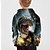 economico Felpe per ragazzi-Da ragazzo 3D Dinosauro Felpa con cappuccio Manica lunga Stampa 3D Autunno Attivo Poliestere Bambino 4-12 anni Standard