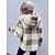 cheap Hoodies &amp; Sweatshirts-Women&#039;s Plaid Checkered Pullover Hoodie Sweatshirt Patchwork Daily Sports Work Casual Hoodies Sweatshirts  Khaki
