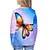 billige Hættetrøjer og sweatshirts til drenge-Børn Pige T-shirt Langærmet Sommerfugl 3D-udskrivning Blå Børn Toppe Aktiv Efterår Regulær 4-12 år