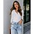 baratos Shoes &amp; Accessories-Mulheres Blusa Camisa Social Manga Longa Tecido Decote V Patchwork Casual Blusas Vinho Cinzento Branco