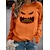 billige Hættetrøjer &amp; sweatshirts-Dame Tekst Græskar Sweatshirt bluse Trykt mønster 3D-udskrivning Halloween Sport Aktiv Gade Hættetrøjer Sweatshirts Orange Hvid Sort