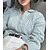 cheap Sweaters-Women&#039;s Pullover Sweater Solid Color Classic Style Vintage Style Casual Long Sleeve Sweater Cardigans Fall Winter Polo Collar Mint Green / Holiday