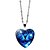 billige Mode Halskæde-sommerfugl hjerte vedhæng halskæde vintage choker glas kærlighed hjerte kæde smykker til kvinder piger (navy)