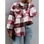 cheap Coats &amp; Trench Coats-Women&#039;s Jacket Fall Winter Daily Work Regular Coat Turndown Single Breasted Warm Slim Casual Jacket Long Sleeve Patchwork Plaid / Check Dusty Rose