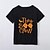 cheap New Arrivals-Family Look Halloween Cotton Tops Athleisure Cartoon Ghost Print Black Short Sleeve Basic Matching Outfits / Summer / Cute