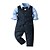 cheap Shirts-Kids Toddler Boys&#039; Suit &amp; Blazer Formal Set Clothing Set Long Sleeve 4 Pieces Blue White Print Birthday Formal Cotton Basic / Fall / Winter / Spring