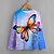 billige Hættetrøjer og sweatshirts til drenge-Børn Pige T-shirt Langærmet Sommerfugl 3D-udskrivning Blå Børn Toppe Aktiv Efterår Regulær 4-12 år