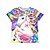 billige piges 3d t-shirts-børne piger t-shirt tee kortærmet hest enhjørning regnbue 3d print grafisk dyreprint regnbue børn toppe sommer aktiv sød kausal 2-13 år