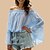 cheap Shoes &amp; Accessories-Women&#039;s Blouse Polka Dot Daily Going out Beach Bohemian Theme Long Sleeve Blouse Shirt Off Shoulder Embroidered Casual Tropical Beach White Black Blue S