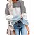 cheap Sweaters &amp; Cardigans-Women&#039;s Sweater Color Block Knitted Casual Long Sleeve Loose Sweater Cardigans Winter Crew Neck Blue Pink Black / Going out