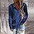 baratos Sweaters &amp; Cardigans-Mulheres Carregam Estilo Clássico Côr Sólida Básico Casual Algodão Manga Longa Casacos de malha Com Capuz Outono Inverno Castanho cinza azulado Azul