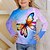 preiswerte Kapuzenpullover &amp; Sweatshirts für Jungen-Kinder Mädchen T-Shirt Langarm Schmetterling 3D-Druck Blau Kinder Oberteile Aktiv Herbst Normale Passform 4-12 Jahre