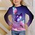 preiswerte 3D-T-Shirts für Mädchen-Kinder Mädchen 3D-Print Schmetterling T-Shirt Langarm Wein Kinder Tops Herbst Active Regular Fit 4-12 Jahre