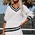 cheap Women&#039;s Clothing-Women&#039;s Pullover Color Block Oversized Knitted Stylish Long Sleeve Lantern Sleeve Sweater Cardigans Fall Winter V Neck White Black