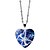 cheap Necklaces-butterfly heart pendant necklace vintage choker glass love heart chain jewelry for women girls (navy)