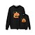 billige New Arrivals-Mor og mig Halloween Bomuld Toppe Sweatshirt atletiktøj Græskar Flagermus Bogstaver Trykt mønster Hvid Sort Rød Langærmet Basale Matchende outfits / Efterår / Forår / Sød Stil