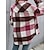 cheap Coats &amp; Trench Coats-Women&#039;s Jacket Fall Winter Daily Work Regular Coat Turndown Single Breasted Warm Slim Casual Jacket Long Sleeve Patchwork Plaid / Check Dusty Rose