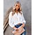 cheap Tops &amp; Blouses-Women&#039;s Holiday Blouse Shirt Floral Theme Long Sleeve Floral Standing Collar See Through Lace Button Casual Streetwear Tops Regular Fit Lantern Sleeve Chiffon White