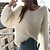 cheap Sweaters-Women&#039;s Pullover Sweater Jumper Crochet Knit Knitted V Neck Solid Color Home Daily Stylish Basic Essential Drop Shoulder Fall Winter White Black S M L / Long Sleeve / Casual / Regular Fit