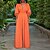 abordables Combinaisons femme-Combinaison-pantalon Femme Couleur Pleine Bouton Décontractée Col en V Ample Plein Air Usage quotidien Manches Longues Standard Orange S L&#039;autume