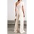 abordables Combinaisons femme-Combinaison-pantalon Femme Couleur Pleine Vêtement de rue Manches Longues Mince Blanche S L&#039;autume