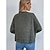 abordables Pulls-Femme Cardigan Couleur unie Tricoté Style vintage Manches Longues Pull Cardigans Automne Printemps Col en V Gris