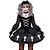 cheap Cosplay &amp; Costumes-Witch Annabelle Costume Party Prom Women&#039;s Teen Adults&#039; Gothic Lolita Halloween Festival / Holiday Tulle Flannel Black Women&#039;s Easy Carnival Costumes / Dress / Gloves / Headwear / Necklace