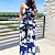 cheap Women&#039;s Jumpsuits-Women&#039;s Casual Casual / Daily Casual Daily Wear Off Shoulder White flowers on blue background Navy blue stripes Blue tie dye Jumpsuit Backless Drawstring Polka Dot / Wide Leg