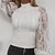 preiswerte Pullover-Damen Pullover Rollkragen Gedrehtes Stricken Acryl Strick Herbst Täglich Stilvoll Langarm Feste Farbe Weiß S M L