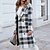 cheap Coats &amp; Trench Coats-Women&#039;s Coat Quilted Long Coat Gray Daily Casual Open Front Fall Turndown Regular Fit S M L XL XXL / Warm / Plaid / Check / Winter