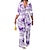 abordables Combinaisons femme-Combinaison-pantalon Imprimé Femme Manches 3/4 Abstrait Col en V Simple Bleu Violet Jaune L XL XXL 3XL 4XL