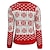 billige Sweaters-stygge julegenser for kvinner julegenser genser genser med rund hals strikket akryl strikket høst vinter jul uformelt myk langermet snøfnugg hvit rød s m l
