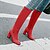 cheap Boots-Women&#039;s Boots Ladies Shoes Valentines Gifts Riding Boots Party Daily Knee High Boots Block Heel Round Toe Vintage Casual PU Zipper Black Red Dark Blue