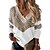 cheap Sweaters-Women&#039;s Pullover Sweater Jumper Knit Patchwork Thin V Neck Leopard Daily Holiday Basic Stylish Winter Fall Khaki S M L
