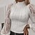 preiswerte Pullover-Damen Pullover Rollkragen Gedrehtes Stricken Acryl Strick Herbst Täglich Stilvoll Langarm Feste Farbe Weiß S M L