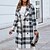 cheap Coats &amp; Trench Coats-Women&#039;s Coat Quilted Long Coat Gray Daily Casual Open Front Fall Turndown Regular Fit S M L XL XXL / Warm / Plaid / Check / Winter