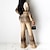 cheap Women&#039;s Jumpsuits-Women&#039;s Jumpsuit Leopard Print Casual V Neck Daily Wear Long Sleeve Regular Fit Khaki S M L Fall &amp; Winter