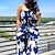 cheap Women&#039;s Jumpsuits-Women&#039;s Casual Casual / Daily Casual Daily Wear Off Shoulder White flowers on blue background Navy blue stripes Blue tie dye Jumpsuit Backless Drawstring Polka Dot / Wide Leg