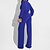 cheap Jumpsuits &amp; Rompers-Women&#039;s Jumpsuit Solid Colored Lace up Casual Daily V Neck Date Going out Long Sleeve Regular Fit Blue Black Purple S M L Fall