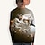 cheap Boys&#039; Hoodies &amp; Sweatshirts-Kids Horse T shirt Long Sleeve Brown Light Green 3D Print Bird Horse Active 4-12 Years / Fall