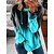 cheap Women&#039;s Hoodies &amp; Sweatshirts-Women&#039;s Plus Size Sweatshirt Pullover Gradient Sportswear Casual Print Drawstring Black Red Light Blue Loose Fit Casual Daily Round Neck Long Sleeve Micro-elastic Fall &amp; Winter