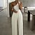 cheap Women&#039;s Jumpsuits-Women&#039;s Jumpsuit Solid Colored Backless Zipper Casual Daily One Shoulder Casual Going out Sleeveless Regular Fit White Black S M L Fall