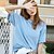cheap Sports Athleisure-Women&#039;s Black White Blue Tee / T-shirt Jewel Neck Pure Color Oversized Solid Color Cute Cotton Sport Athleisure Half Sleeve T Shirt Top Exercise &amp; Fitness Running Everyday Use Breathable Lightweight