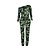 cheap Women&#039;s Jumpsuits-Women&#039;s Jumpsuit Geometric Print Casual Crew Neck Street Daily Wear Long Sleeve Regular Fit Green Red Brown S M L Fall