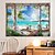 abordables Tapices de pared-Ventana paisaje tapiz de pared arte decoración manta cortina colgante hogar dormitorio sala de estar decoración árbol de coco mar océano playa