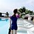 baratos Wetsuits, Roupas De Mergulho &amp; Rash Guards-Mulheres Proteção Solar UV Respirável Secagem Rápida Segunda-pele para Mergulho Manga Curta Zíper Frontal Boyleg Roupa de Banho Roupa de banho Natação Surfe Esportes Aquáticos Verão