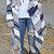 baratos Cardigãs-Mulheres Carregam Suéter Listrado Bloco de cor Tricotado à moda Casual Macia Manga Longa Casacos de malha Outono Inverno Colarinho de Camisa Cinzento