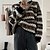 billige Sweaters-Dame Pullover trøje bluse Jumper Strikke Strikket Rund hals Geometrisk Daglig Basale Stilfuld Vinter Efterår Sort Rød En Størrelse
