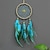 billige Veggkunst-drømmefanger håndlaget gave blå fjær hengende perler veggheng dekorativ kunst boho stil 11*40cm